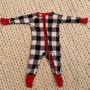 Little sleepies 0-3 month buffalo check one piece zipper pajamas